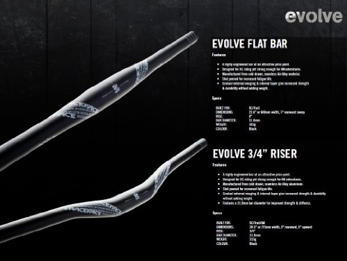 Race Face Lenker Evolve 3/4 Riser, black, 31.8x725mm, 2011070620 - 2