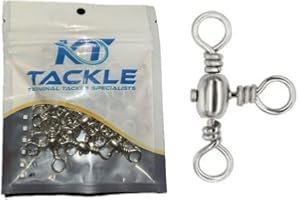 KT Tackle Sea fishing 3 way swivels. T shape. Crossline T Turn. 4 sizes avaliable 4/0, 3/0, 2/0, 1/0 20Pcs