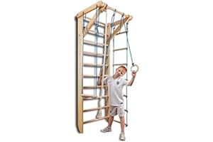 SPORTBABY Escalera Sueca Barras de Pared Sport-2-240, Gimnasia de los niños en casa, Complejo Deportivo de Gimnasia - Certificado, almacén de la UE
