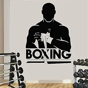 Gadgets Wrap Vinyl Art Wall Decals Gym Fitness Boxer Sport Workout Exercise Muscle Home Decor Boxing Fight Sports Wall Sticker