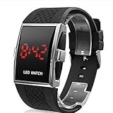 Fenkoo Herren Sportuhr / Armbanduhr digital LED / / Leder Band Bequem Schwarz / Weiß Marke