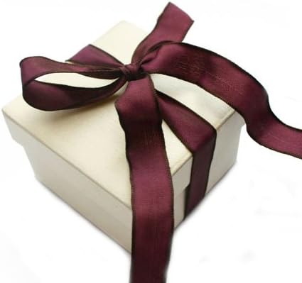 3 Metres of Luxury Bordeaux Tafetta Wire Edge Ribbon - 15mm wide