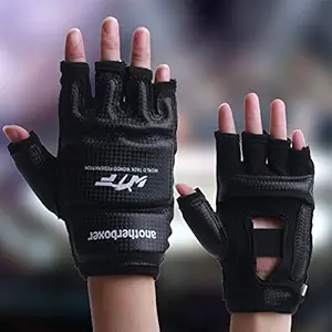 IRIS Kids and Adult PU Half Finger Boxing Muay Thai Gym Taekwondo Karate Gloves Padded Hand Protector, XS