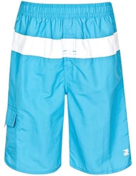 Olibia Mar: Jungen Badeshort in marineblau oder türkis mit weißem Seitenstreifen