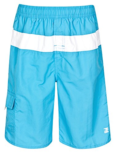 Olibia Mar: Jungen Badeshort in marineblau oder türkis mit weißem Seitenstreifen