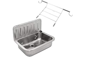 BADOSAN Ausgussbecken SET Edelstahl Waschbecken inkl. Klapprost