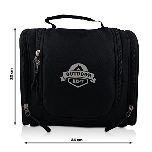 Kulturbeutel, Kulturtasche, Kosmetiktasche für Herren, Damen und Kinder zum Aufhängen. Waschtasche groß in XL für die Reise, blau und schwarz - 4