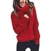 Produktbild JUSTSELL  Langarmshirts Pullover für Damen Herbst, Frauen Einfarbig Sweatshirt Hoher Kragen Sweatshirt Strickwaren Pullover Casual Pullover Bluse Tops