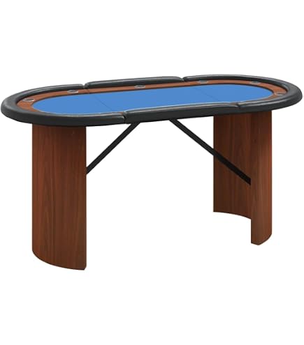Table De Poker Pliable Pour 8 Joueurs - Format Ovale 183 Cm, Rails Rembourrés, 8 Porte-gobelets, Surface Feutre Casino