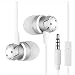 Produktbild Bass Kopfhörer Metall Worm Gear Draht in-Ear Kopfhörer Gürtel Abendmahl in-Ear Handy Computer, weiß