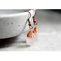 Rosé vergoldete Ohrringe ROSENQUARZ