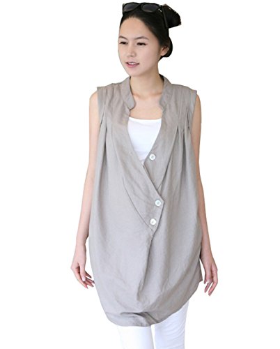 ANNO Maternity Plus Size White Cami Top Sleeveless Shirt Pregnant 2 Pieces Set US M-L(Asian Free Size) Grey