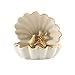 Produktbild Keramik Muscheln Ornamente Seestern Muscheln Ocean Ornamente Home Garten Zubehör Geburtstagsgeschenk (White)