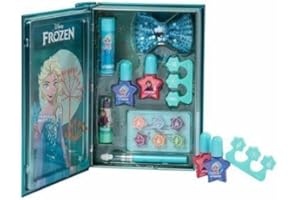 Lip Smacker Frozen Beauty Book Tin, Zestaw do Makijażu Kraina Lodu dla Dzieci z Balsamem do Ust, Cieniami do Powiek, Lakierami do Paznokci i Akcesoriami do Włosów