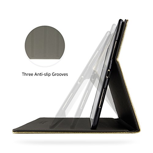 iPad Air2 Hülle – Deenor [Customize und Hand Stickerei][Cool Mode Design] Luxus PU Leder Flip Stand Tasche Abdeckung Mit Magnetisch Auto aufwachen / Schlaf Funktion Tasche Schutzhülle Hülle für Apple iPad Air (2013 Version) and Apple iPad Air 2 (6th 2014 Version). (Gold Monster) - 6