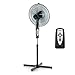 Produktbild oneConcept Black Blizzard 2G RC • Standventilator • 41 cm (16'') 5-flügliger blauer Rotor • 50 W Leistung • 3 Geschwindigkeitsstufen • Schwenkfunktion zuschaltbar • Timer • Fernbedienung • schwarz
