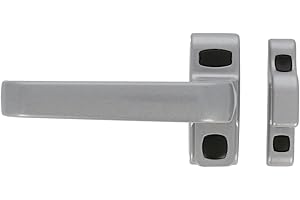 Amig - Maniglia di bloccaggio per porte e finestre mod. GAMMA | 122 x 70 mm | Rosetta | Sinistra | Porte interne e finestre | Senza Quadriletto | Alluminio Argento