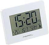 PEARL LCD Uhr: Funk-Wanduhr mit Jumbo-Uhrzeit, Temperatur- &...