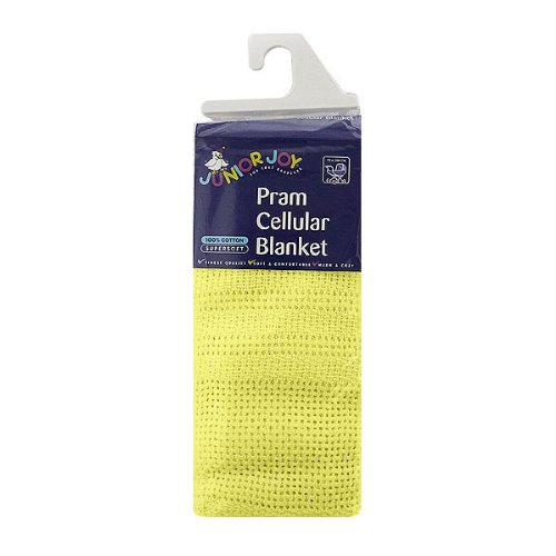 Junior Joy Pram Cotton Cellular Blanket (Lemon)