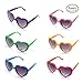 Produktbild OAONNEA 6 stück Neon Farben Party Sonnenbrillen Set für Kinder Erwachsene Partybrille Herzform Party Favors und Festival (6Farbe)