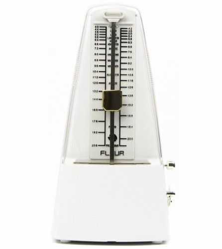 FLEOR Classic Triángulo Tempo Metrónomo mecánico para Guitarra Piano teclados, blanco