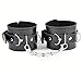 Produktbild Handschellen Leder Hand Fesseln Schwarz mit Ringe Handfesseln inkl. Kette
