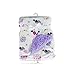 Baby Sherpa Mink Printed Pram Buggy Blanket Wrap Thick, Purple Owls