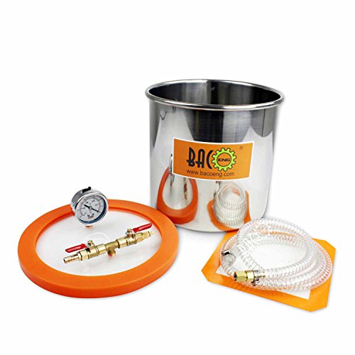 BACOENG 12L Vakuumkammer mit 85L/Min Einstufige Vakuumpumpe Unterdruckpumpe mit Manometer HVAC - 6