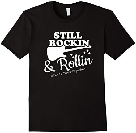 Men's 17th Wedding Anniversary Gifts 17 Year Shirt For Him and her XL Black