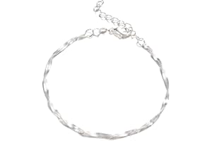 Edary Boho Wave Anklet Silver Ankle Bracelet Chain Beach Foot Jewelry for Women and Girls