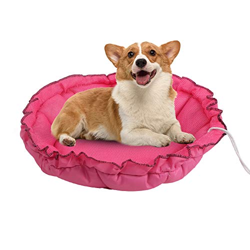 Preisvergleich Produktbild Pssopp Haustier Autositz Kissen Hundeautositz Hundebett Matte Runde Weiche Baumwolle Hundekissen Matte Wasserdicht Haustier Schlafsofa Bett Decke, Einfache Reinigung mit Kordelzug Design(Rot)