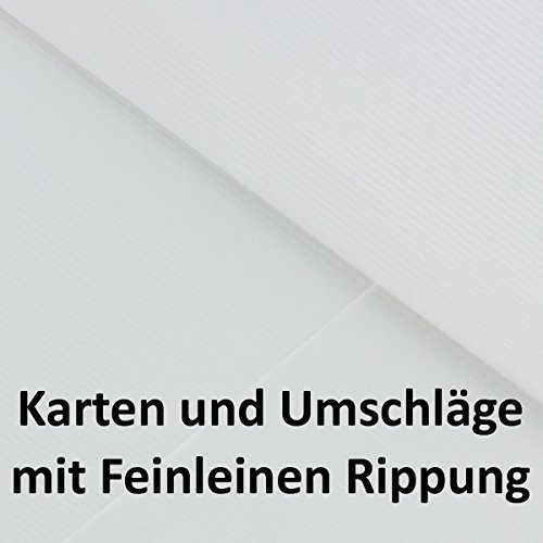 50 Sets // großes Kartenpaket mit 50 Faltkarten & 50 Umschlägen DIN B6 – weiß // Feinleinen-Struktur! - 2