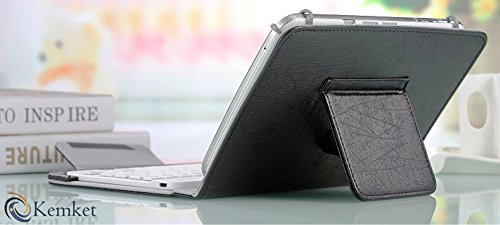 kemket Bluetooth-Tastatur Fall, 17,8 cm Tablet Portfolio Leder Case [mit abnehmbarer Bluetooth-Tastatur] Smart faltbar Cover für Samsung Galaxy Note 8.0/Tab 2 7.0/Tab 3 7.0/Tab 4 7.0/Tab 3 Lite 7/Tab 3 8.0/Tab 4 8.0/Tab Pro 8.4 /Tab S 8.4/Acer A1–810/W3–810/ipad mini/Neue iPad Mini Retina Display/Asus Memo Pad HD 7/Dell Venue 8 Pro/Nexus 7/Nexus 7 HD/17,8–20,3 cm Tablets/Unterstützt Android/iOS/Windows - 2