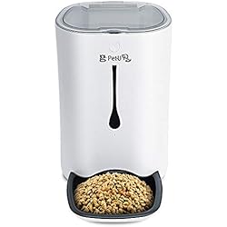 Pet-U 6.5L Distributeur de Croquettes pour Chats et Chiens Distributeur Automatique de Nourriture Enregistrement Vocal Programmable 4 Repas par Jour