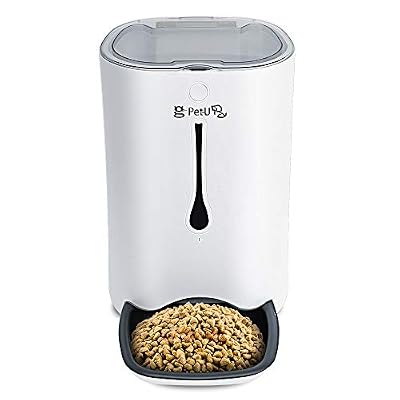 PUPPY KITTY Pet-U 6.5L Distributeur de Croquettes pour Chats et Chiens Distributeur Automatique de Nourriture Enregistrement Vocal Programmable 4 Repas par Jour