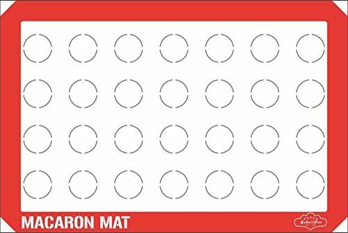 Bakeitfun Silicone Macaron Baking Mat, One Standard Size Sheet With 28 Macaron Spaces, Non-stick Multipurpose Kitchen Tool, Microwave And Dishwasher Safe, For Professional And Home Use, Red