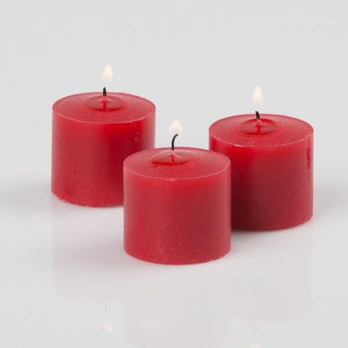 Set of 72 Votive Candles 10 Hours, Red Unscented