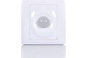LQMILK PIR Motion Sensor Switch, 80w Wall Mount, Automatic Infrared Body Motion Sensor Light Control, Presence Detection, 5.0m Range, Wall Ceiling Light Control Switch