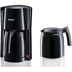 SEVERIN Cafetière, Pour Café Filtre, 8 Tasses, 2 Verseuses Incluses, KA 9234, Noir