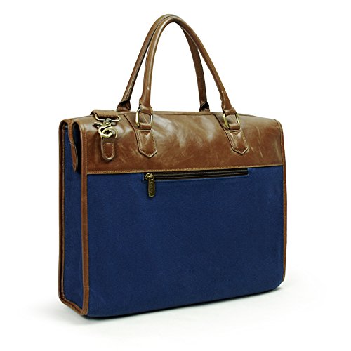 Lavievert Laptop-Tasche , aus Baumwolle , Segeltuch und PU Leder . Mit Seitwärts Banden Entworfene Klasische Laptop – Schulter – Tasche und Handtasche ( 2 in 1 ) / Notebook Gepolsterte Hülle für mehr als 15.6 Zoll Laptop ( 2 Säckechen dain, der Gepolsterte Sack für über 14 Zoll Laptop , auch geeignet für 15-Zoll MacBook , der andere Sack für über 15.6 Zoll Laptop ) - 2