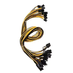 Big Shoppe Store 12Pcs PCI-E 6Pin to 6+2Pin Cables 27.5Inch Length(70CM) Male to Male for GPU