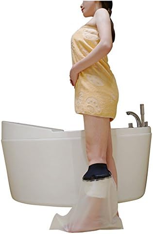 Adult Leg Cast Cover for Shower - MUTTIY Best Seal Watertight Protection, Clear Waterproof Bandage Protector for Foot, Knee, Ankle Wound in Bathing, 100% Reusable (Black) (2203 Short Leg)