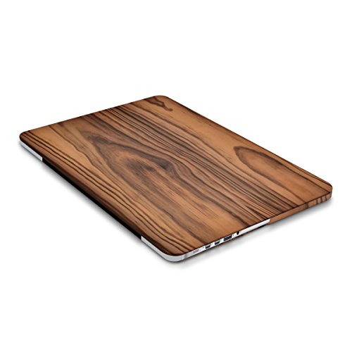 kwmobile Hardcase Laptop Hülle für Apple MacBook Pro Retina 13″ (ab Ende 2012) – Holz Maserung Design Braun dünne gummierte Schutzhülle Cover Case Tasche - 9