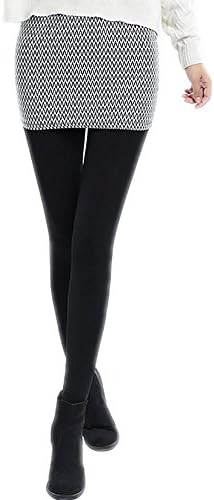 JIAHSA Leggings, skirt pants, sexy women Winter leggings in fashionable style highly waisted winter warm elastic leggings gray and black , Black , All code
