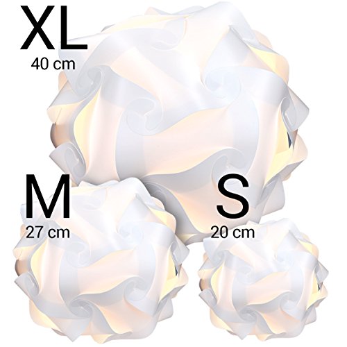 kwmobile Puzzle Lampe DIY weiße XL Leuchte – Lampenschirm IQ Jigsaw Lamp – mind. 15 verschiedene Designs - 7