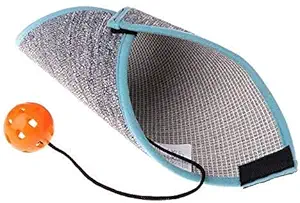 Emily Pets Cat Kitten Scratcher Post/Claws Mat Pad with Bells Interactive Toy (Grey)