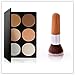 SONGQEE(TM) Cosmetics Professional 6 Colors Contour Face Power Foundation Makeup Palette #01+Free Brush (Bamboo Flat Brush)