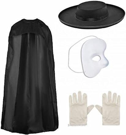 Adult Phantom Of The Opera Theatre Masquerade Fancy Dress Costume 4 Piece Set