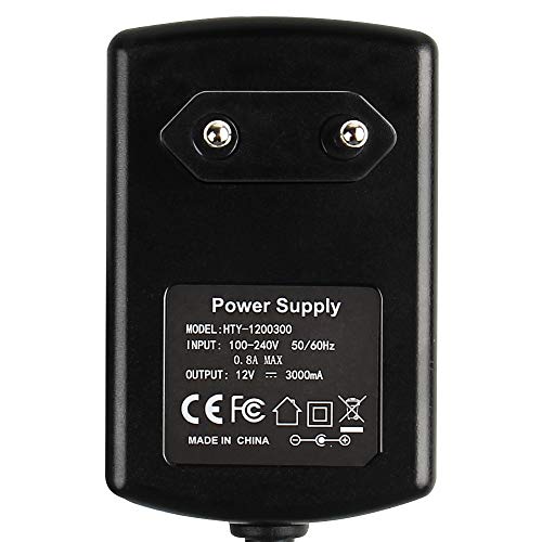 Fuente de Alimentación Regulable DUMVOIN Transformador Universal AC 100-240V To 12V 3A Power Supply Adapter 36W
