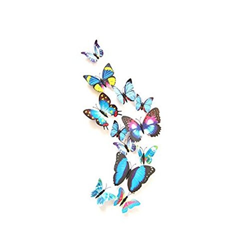 12 3D Schmetterling Aufkleber Karte machen Aufkleber Wand Aufkleber 3D Crafts Schmetterlinge blau